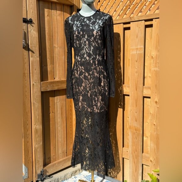 🆕 BRONX & BANCO 🧿 NWOT Colette Noir Black Lace Gown, Sz L US 8 - Picture 5 of 15